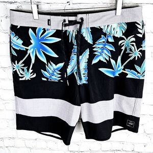 VANS | palm tree leaf & stripes swim bathing suit board shorts